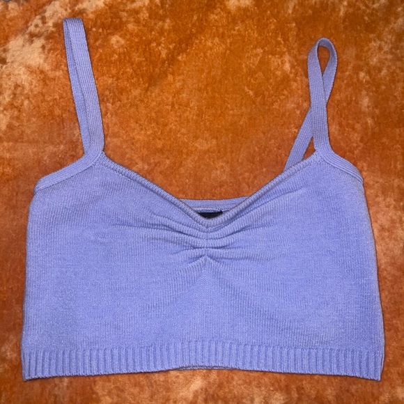 Purple and White Checkered Cardigan and Tank Top - Picture 3 of 6